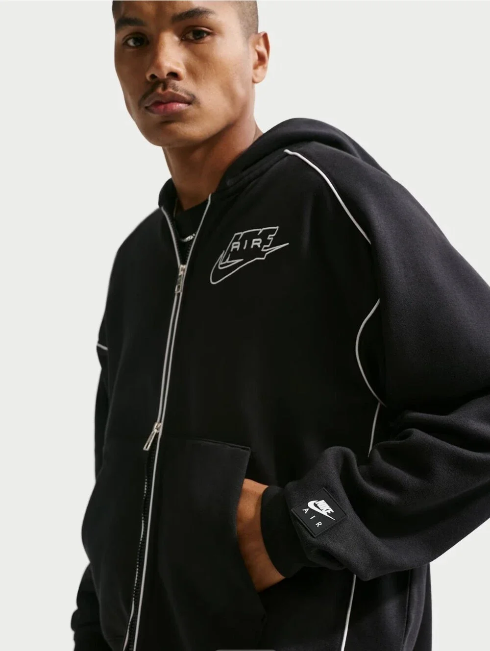 Nike AIR Full-Zip FLeece Hoodie ~  Black IF1274-010 | Men's: XL *NWT 💥$90